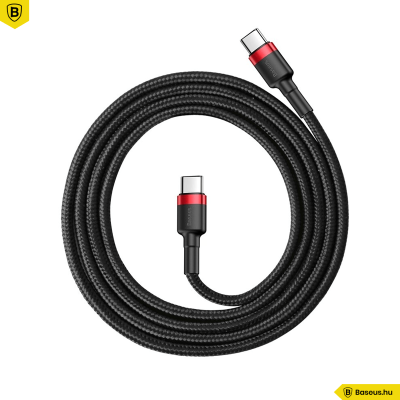 Baseus Cafule USB-C / C-típusú PD 2.0 60W 1M töltőkábel - Fekete-Piros Baseus Cafule USB-C / C-típusú PD 2.0 60W 1M töltőkábel - Fekete-Piros