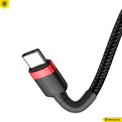 Baseus Cafule USB-C / C-típusú PD 2.0 60W 1M töltőkábel - Fekete-Piros Baseus Cafule USB-C / C-típusú PD 2.0 60W 1M töltőkábel - Fekete-Piros