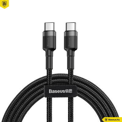 Baseus Cafule USB-C / USB-C 60W gyors töltő kábel 1m - Fekete Baseus Cafule USB-C / USB-C 60W gyors töltő kábel 1m - Fekete
