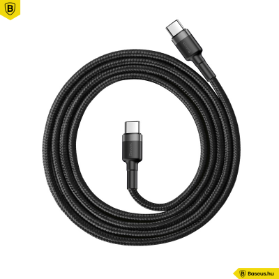 Baseus Cafule USB-C / USB-C 60W gyors töltő kábel 1m - Fekete Baseus Cafule USB-C / USB-C 60W gyors töltő kábel 1m - Fekete