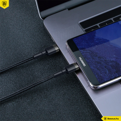 Baseus Cafule USB-C / USB-C 60W gyors töltő kábel 1m - Fekete Baseus Cafule USB-C / USB-C 60W gyors töltő kábel 1m - Fekete