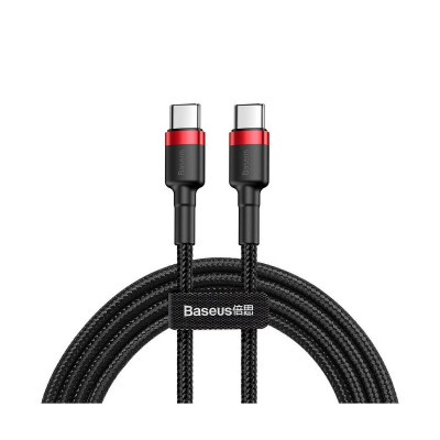 Baseus Cafule PD 2.0 QC 3.0, 60 W USB-C – USB-C, PD kábel 2 m, fekete-piros Baseus Cafule PD 2.0 QC 3.0, 60 W USB-C – USB-C, PD kábel 2 m, fekete-piros