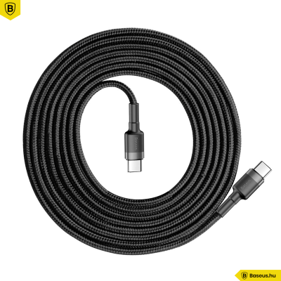 Baseus Cafule PD 2.0 USB-C – USB-C PD 2.0, QC 3.0 kábel, 60 W, 2 m (fekete-szürke) Baseus Cafule PD 2.0 USB-C – USB-C PD 2.0, QC 3.0 kábel, 60 W, 2 m (fekete-szürke)