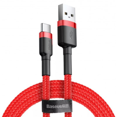 Baseus Cafule USB-USB-C kábel 2A,3m, piros Baseus Cafule USB-USB-C kábel 2A,3m, piros