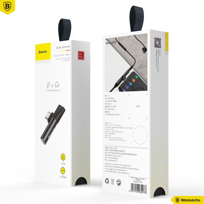 Baseus L41 USB-C Audió adapter + jack 3,5 mm Baseus - Fekete Baseus L41 USB-C Audió adapter + jack 3,5 mm Baseus - Fekete