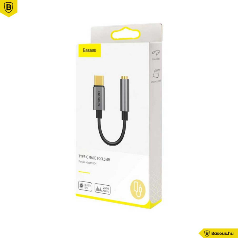 Baseus L54 USB-C - 3,5 mm-es audio adapter - Sötét szürke Baseus L54 USB-C - 3,5 mm-es audio adapter - Sötét szürke