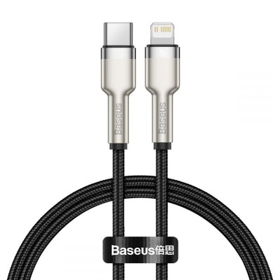 Baseus Cafule Series Metal USB-C - Lightning kábel, PD 20W 25cm fekete Baseus Cafule Series Metal USB-C - Lightning kábel, PD 20W 25cm fekete