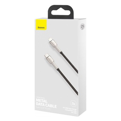 Baseus Cafule Series Metal USB-C - Lightning kábel, PD 20W 25cm fekete Baseus Cafule Series Metal USB-C - Lightning kábel, PD 20W 25cm fekete