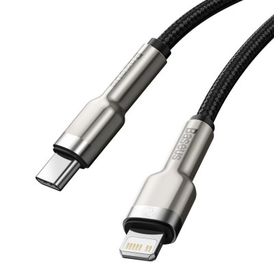Baseus USB-C kábel a Lightning Cafule, PD, 20 W, 1 m, fekete Baseus USB-C kábel a Lightning Cafule, PD, 20 W, 1 m, fekete