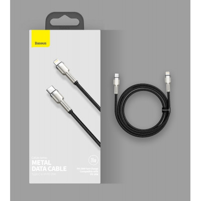 Baseus USB-C kábel a Lightning Cafule, PD, 20 W, 1 m, fekete Baseus USB-C kábel a Lightning Cafule, PD, 20 W, 1 m, fekete