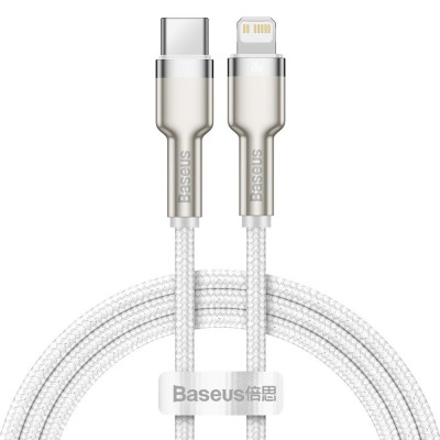Baseus USB-C kábel a Lightning Baseus Cafule-hez, PD, 20 W, 1 m, fehér