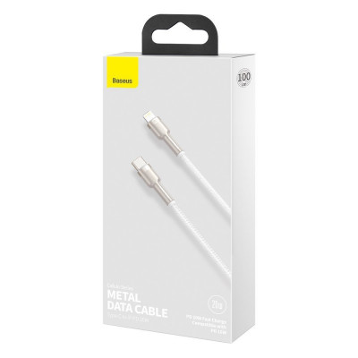 Baseus USB-C kábel a Lightning Baseus Cafule-hez, PD, 20 W, 1 m, fehér Baseus USB-C kábel a Lightning Baseus Cafule-hez, PD, 20 W, 1 m, fehér