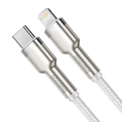 Baseus USB-C kábel a Lightning Cafule, PD, 20 W, 2 m, fehér Baseus USB-C kábel a Lightning Cafule, PD, 20 W, 2 m, fehér