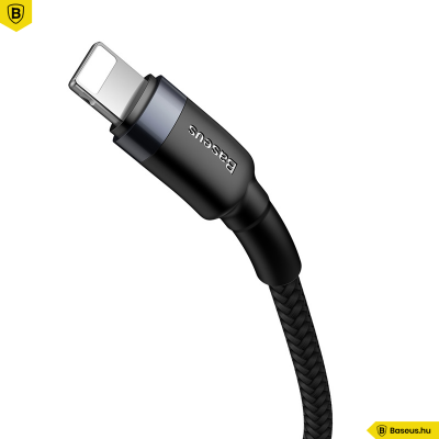 Baseus Type-C/iPhone PD adat/töltőkábel 18W 1m Cafule - Szürke/Fekete Baseus Type-C/iPhone PD adat/töltőkábel 18W 1m Cafule - Szürke/Fekete