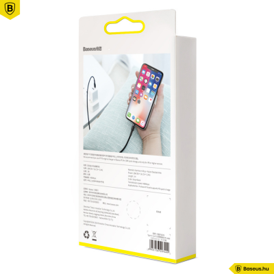 Baseus Type-C/iPhone PD adat/töltőkábel 18W 1m Cafule - Szürke/Fekete Baseus Type-C/iPhone PD adat/töltőkábel 18W 1m Cafule - Szürke/Fekete