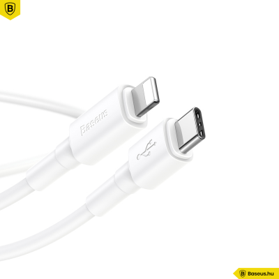 Baseus Type-C/Lightning PD 18W gyors adat/töltőkábel Mini - Fehér Baseus Type-C/Lightning PD 18W gyors adat/töltőkábel Mini - Fehér