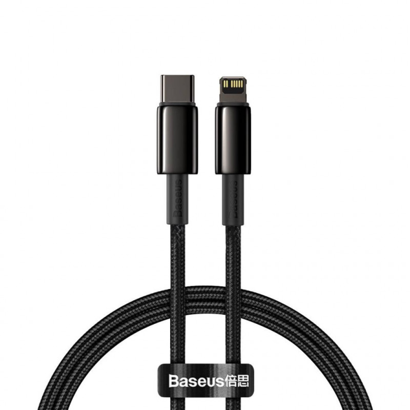 Baseus Lightning Gold-hoz USB-C kábel, 20 W, 5 A, PD, 1 m, fekete Baseus Lightning Gold-hoz USB-C kábel, 20 W, 5 A, PD, 1 m, fekete