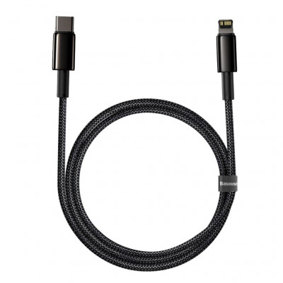 Baseus Lightning Gold-hoz USB-C kábel, 20 W, 5 A, PD, 1 m, fekete Baseus Lightning Gold-hoz USB-C kábel, 20 W, 5 A, PD, 1 m, fekete