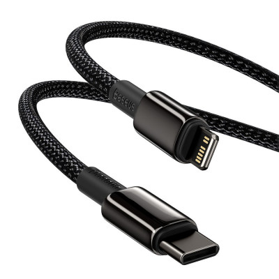 Baseus Lightning Gold-hoz USB-C kábel, 20 W, 5 A, PD, 1 m, fekete Baseus Lightning Gold-hoz USB-C kábel, 20 W, 5 A, PD, 1 m, fekete