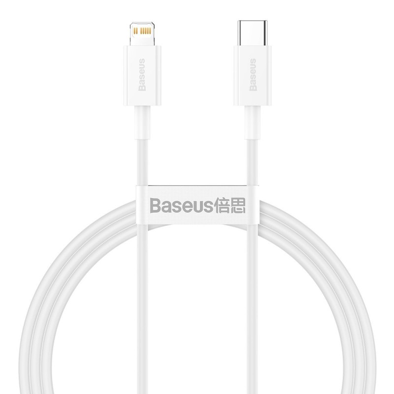 Baseus Superior USB-C / Lightning gyors adat/töltőkábel PD 20W 1m - Fehér Baseus Superior USB-C / Lightning gyors adat/töltőkábel PD 20W 1m - Fehér