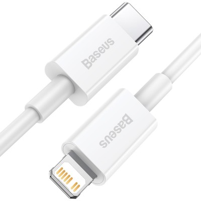 Baseus Superior USB-C / Lightning gyors adat/töltőkábel PD 20W 1m - Fehér Baseus Superior USB-C / Lightning gyors adat/töltőkábel PD 20W 1m - Fehér