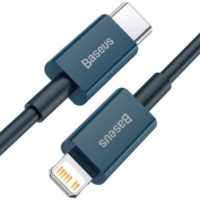 Baseus USB-C kábel a Lightning Superior sorozathoz, 20 W, PD, 1 m, kék Baseus USB-C kábel a Lightning Superior sorozathoz, 20 W, PD, 1 m, kék