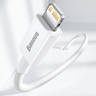Baseus USB-C kábel Lightning Superior sorozat, 20 W, PD, 1,5 m, fehér Baseus USB-C kábel Lightning Superior sorozat, 20 W, PD, 1,5 m, fehér