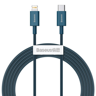 Baseus USB-C kábel a Lightning Superior sorozat, 20 W, PD, 2 m, kék Baseus USB-C kábel a Lightning Superior sorozat, 20 W, PD, 2 m, kék