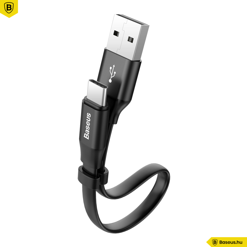 Baseus Nimble USB-C gyors adat/töltőkábel 23cm - Fekete Baseus Nimble USB-C gyors adat/töltőkábel 23cm - Fekete