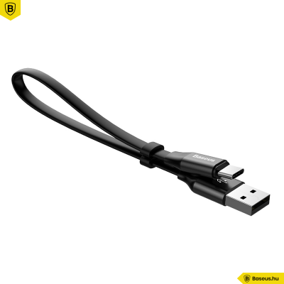 Baseus Nimble USB-C gyors adat/töltőkábel 23cm - Fekete Baseus Nimble USB-C gyors adat/töltőkábel 23cm - Fekete