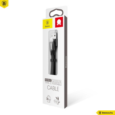 Baseus Nimble USB-C gyors adat/töltőkábel 23cm - Fekete Baseus Nimble USB-C gyors adat/töltőkábel 23cm - Fekete
