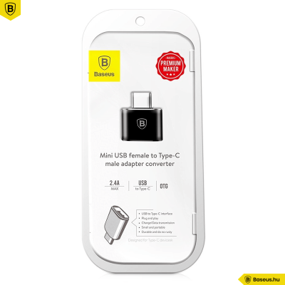 Baseus USB/Type-C átalakító Adapter - Fekete Baseus USB/Type-C átalakító Adapter - Fekete