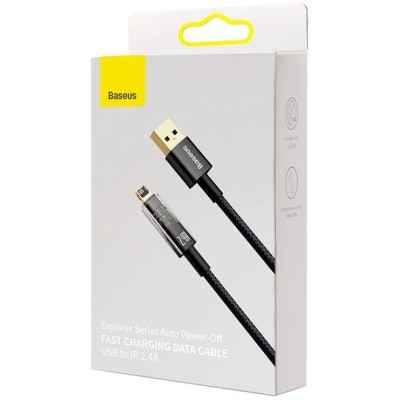 Baseus Explorer USB - Lightning kábel, 2,4A, 2m (fekete) Baseus Explorer USB - Lightning kábel, 2,4A, 2m (fekete)