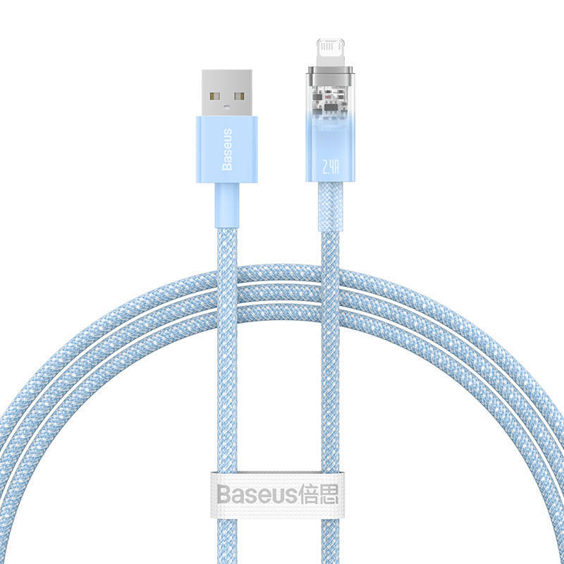 Baseus Explorer Sorozat USB / Lightning gyorstöltő kábel 1m, 2.4A (kék) Baseus Explorer Sorozat USB / Lightning gyorstöltő kábel 1m, 2.4A (kék)