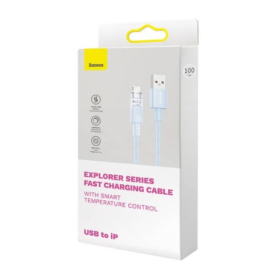 Baseus Explorer Sorozat USB / Lightning gyorstöltő kábel 1m, 2.4A (kék) Baseus Explorer Sorozat USB / Lightning gyorstöltő kábel 1m, 2.4A (kék)
