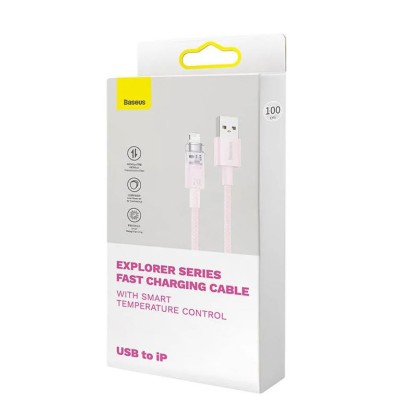 Baseus Explorer Sorozat USB / Lightning gyorstöltő kábel 1m, 2.4A (rózsaszín) Baseus Explorer Sorozat USB / Lightning gyorstöltő kábel 1m, 2.4A (rózsaszín)