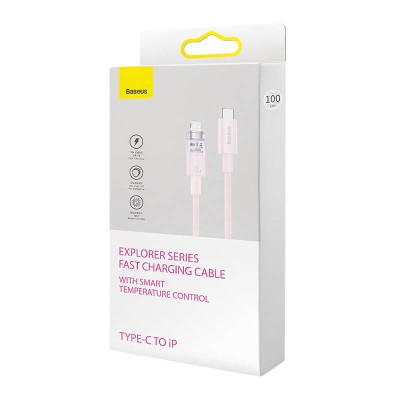 Baseus Explorer Sorozat USB-C / Lightning gyorstöltő kábel 1m, 20W (rózsaszín) Baseus Explorer Sorozat USB-C / Lightning gyorstöltő kábel 1m, 20W (rózsaszín)