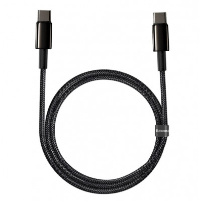 Baseus Tungsten Gold USB-C-USB-C kábel, 100 W, 1 m, fekete Baseus Tungsten Gold USB-C-USB-C kábel, 100 W, 1 m, fekete