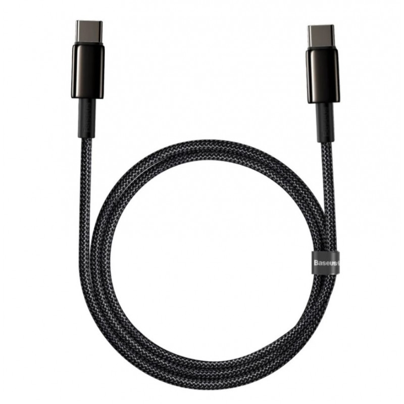 Baseus Tungsten Gold USB-C-USB-C kábel, 100 W, 1 m, fekete Baseus Tungsten Gold USB-C-USB-C kábel, 100 W, 1 m, fekete