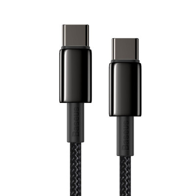 Baseus Tungsten Gold USB-C-USB-C kábel, 100 W, 1 m, fekete Baseus Tungsten Gold USB-C-USB-C kábel, 100 W, 1 m, fekete