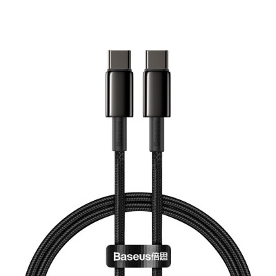 Baseus Tungsten Gold USB-C USB-C kábel, 100 W, 2 m, fekete Baseus Tungsten Gold USB-C USB-C kábel, 100 W, 2 m, fekete