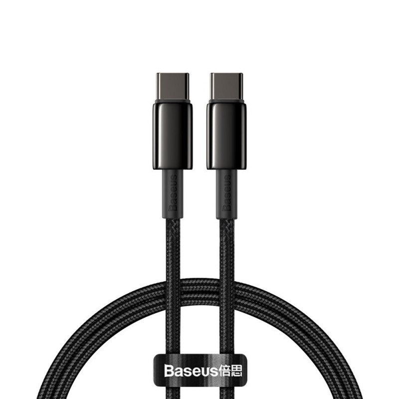 Baseus Tungsten Gold USB-C USB-C kábel, 100 W, 2 m, fekete Baseus Tungsten Gold USB-C USB-C kábel, 100 W, 2 m, fekete