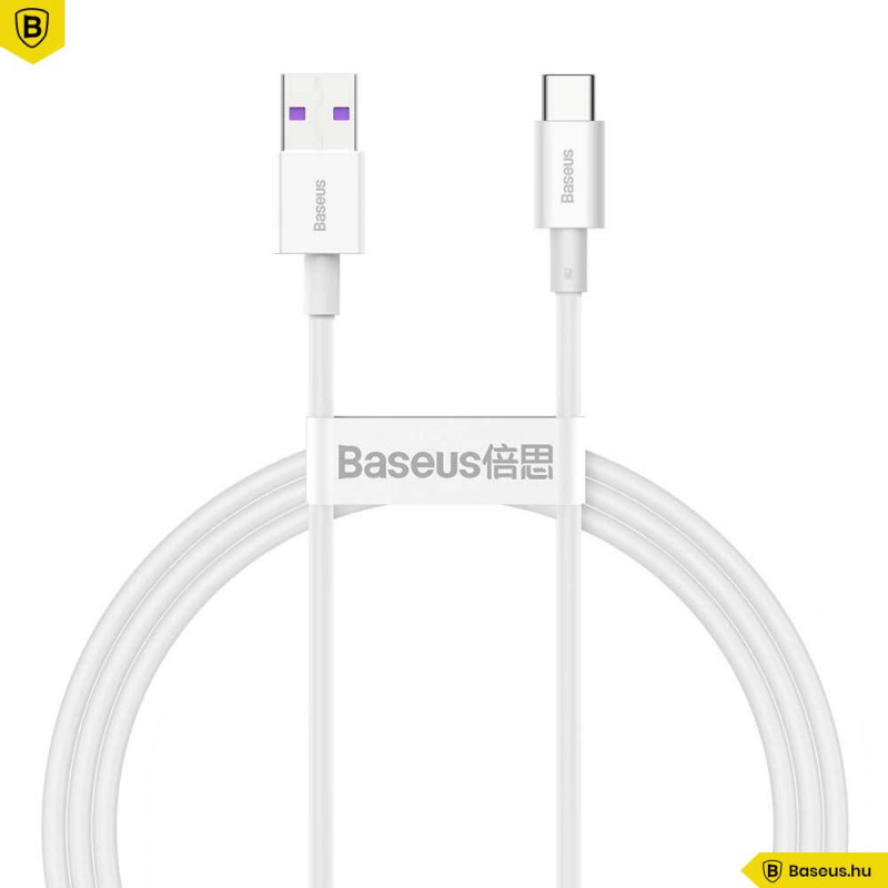 Baseus Superior Type-C gyors adat/töltőkábel 66W 1m - Fehér Baseus Superior Type-C gyors adat/töltőkábel 66W 1m - Fehér