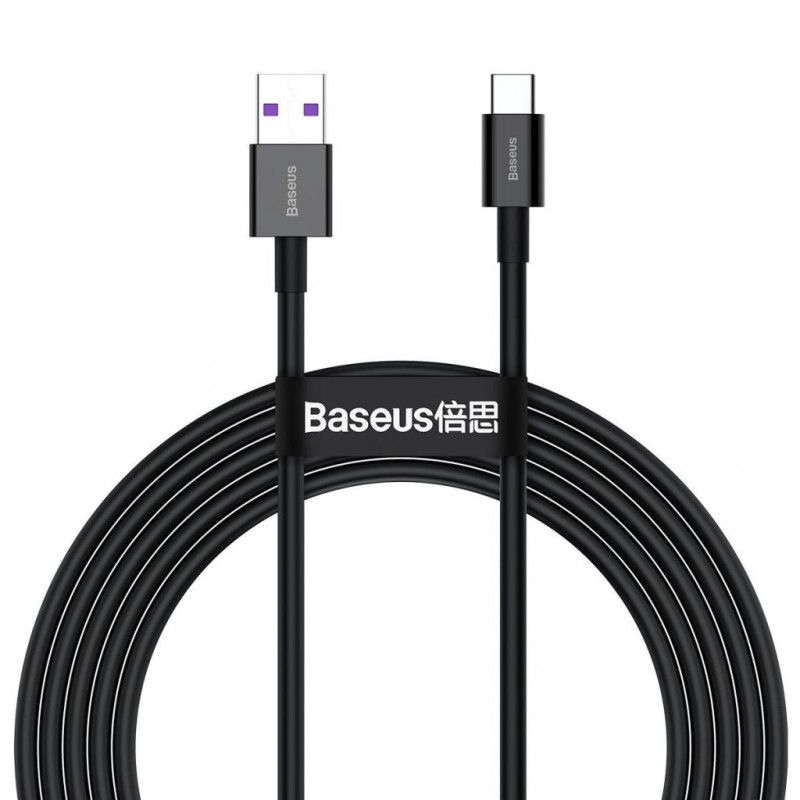 Baseus Superior sorozatú kábel USB-USB-C, 66 W, 2 m, fekete Baseus Superior sorozatú kábel USB-USB-C, 66 W, 2 m, fekete