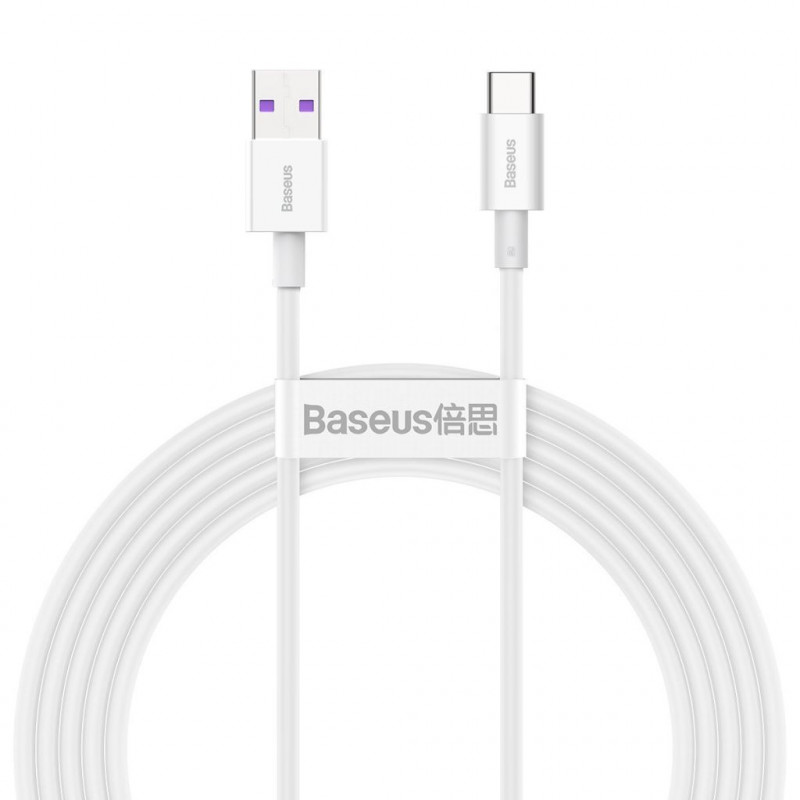 Baseus Superior USB-USB-C kábel, 66 W, 2 m, fehér Baseus Superior USB-USB-C kábel, 66 W, 2 m, fehér