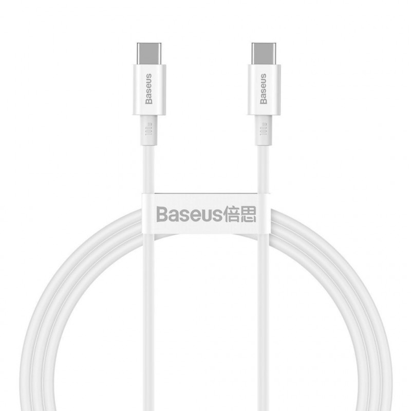 Baseus Superior sorozatú USB-C-USB-C kábel, 100 W, 1 m, fehér Baseus Superior sorozatú USB-C-USB-C kábel, 100 W, 1 m, fehér