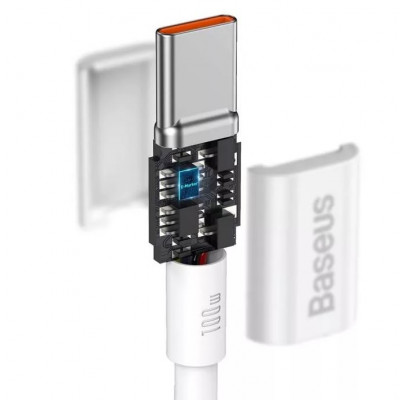 Baseus Superior sorozatú USB-C-USB-C kábel, 100 W, 2 m, fehér Baseus Superior sorozatú USB-C-USB-C kábel, 100 W, 2 m, fehér