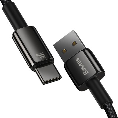 Baseus Tungsten Gold adatkábel, töltőkábel USB / USB-C, 100W, 1m (fekete) Baseus Tungsten Gold adatkábel, töltőkábel USB / USB-C, 100W, 1m (fekete)