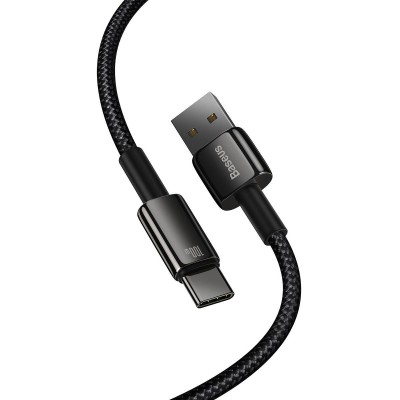 Baseus Tungsten Gold adatkábel, töltőkábel USB / USB-C, 100W, 2m (fekete) Baseus Tungsten Gold adatkábel, töltőkábel USB / USB-C, 100W, 2m (fekete)
