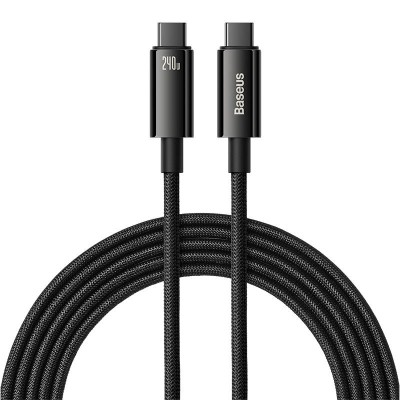 Baseus Tungsten Gold USB-C - USB-C kábel, 240W, 3m (fekete) Baseus Tungsten Gold USB-C - USB-C kábel, 240W, 3m (fekete)